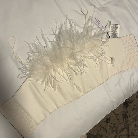 BRAND NEW NEVER WORN ALICE AND OLIVIA FEATHER TOP WITH TAGS. Size 6. - Picture 6 of 6